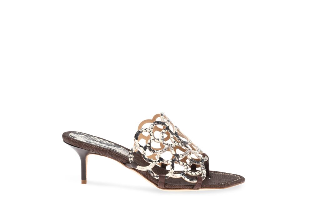Claudio Merazzi - Brown Mule - Printed Python