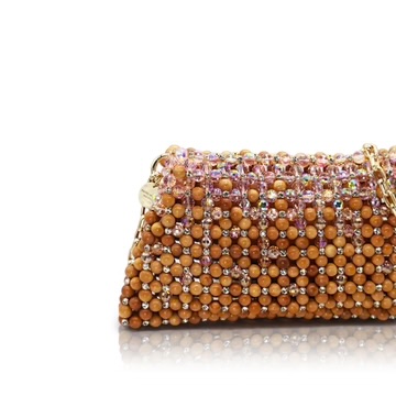 Palera Milano – Maxi Crystal Pouch – Wood/Rare Pink