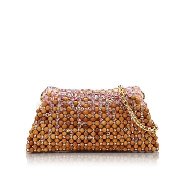 Palera Milano – Maxi Crystal Pouch – Wood/Rare Pink
