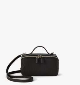 Valextra - V Line Crossbody Vanity Bag - Black - Image 1
