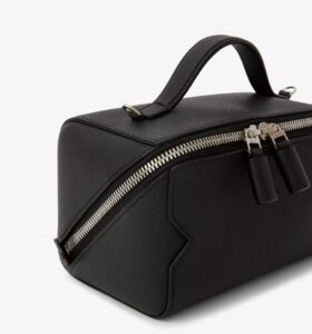 Valextra - V Line Crossbody Vanity Bag - Black - Image 4