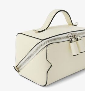Valextra - V Line Crossbody Vanity Bag - Pergamena - Image 4