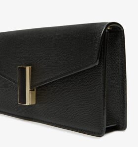 Valextra - Iside Clutch With Chain - Black - Image 3