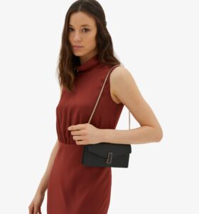 Valextra - Iside Clutch With Chain - Black - Image 7