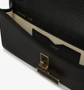 Valextra - Iside Clutch With Chain - Black - Image 4