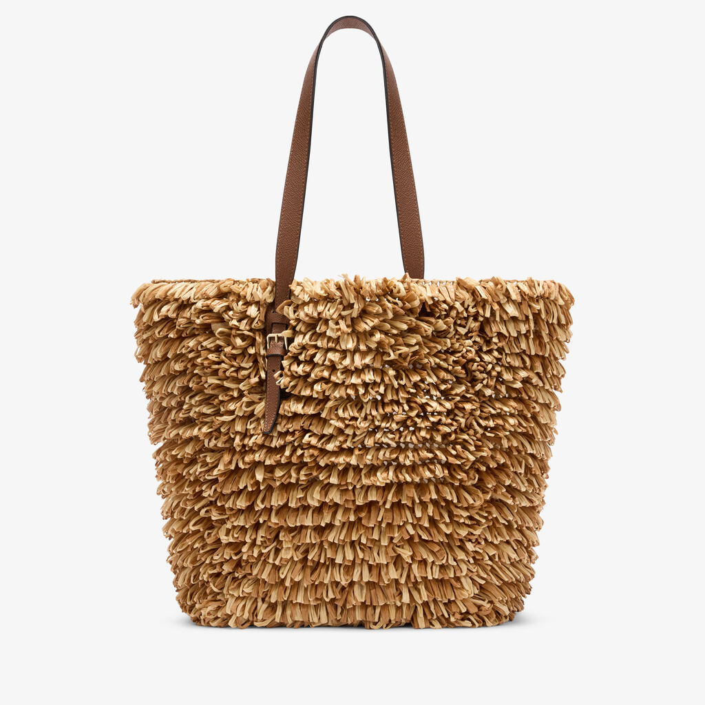 Valextra - Wavy Raffia Tote Bag - Beige