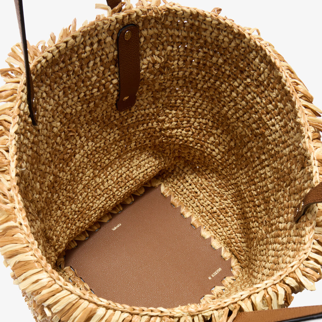 Valextra - Wavy Raffia Tote Bag - Beige