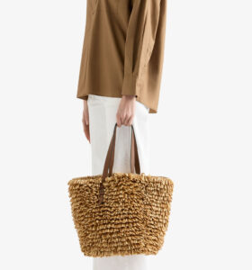 Valextra - Wavy Raffia Tote Bag - Beige - Image 7