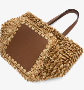 Valextra - Wavy Raffia Tote Bag - Beige - Image 4