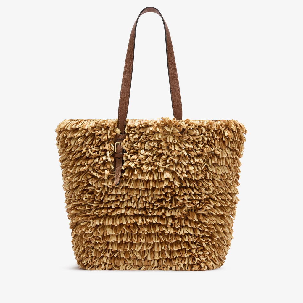 Valextra - Wavy Raffia Tote Bag - Beige
