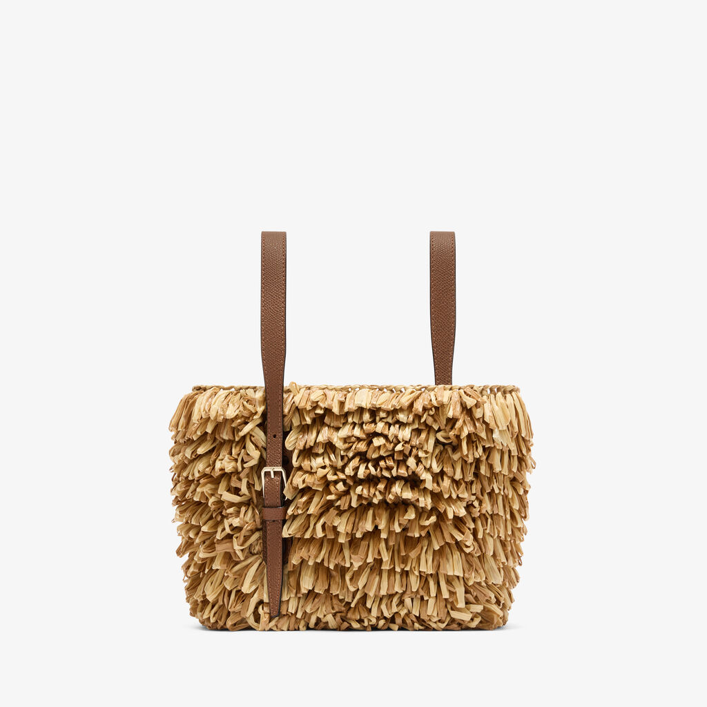 Valextra - Wavy Raffia Bucket Bag - Beige