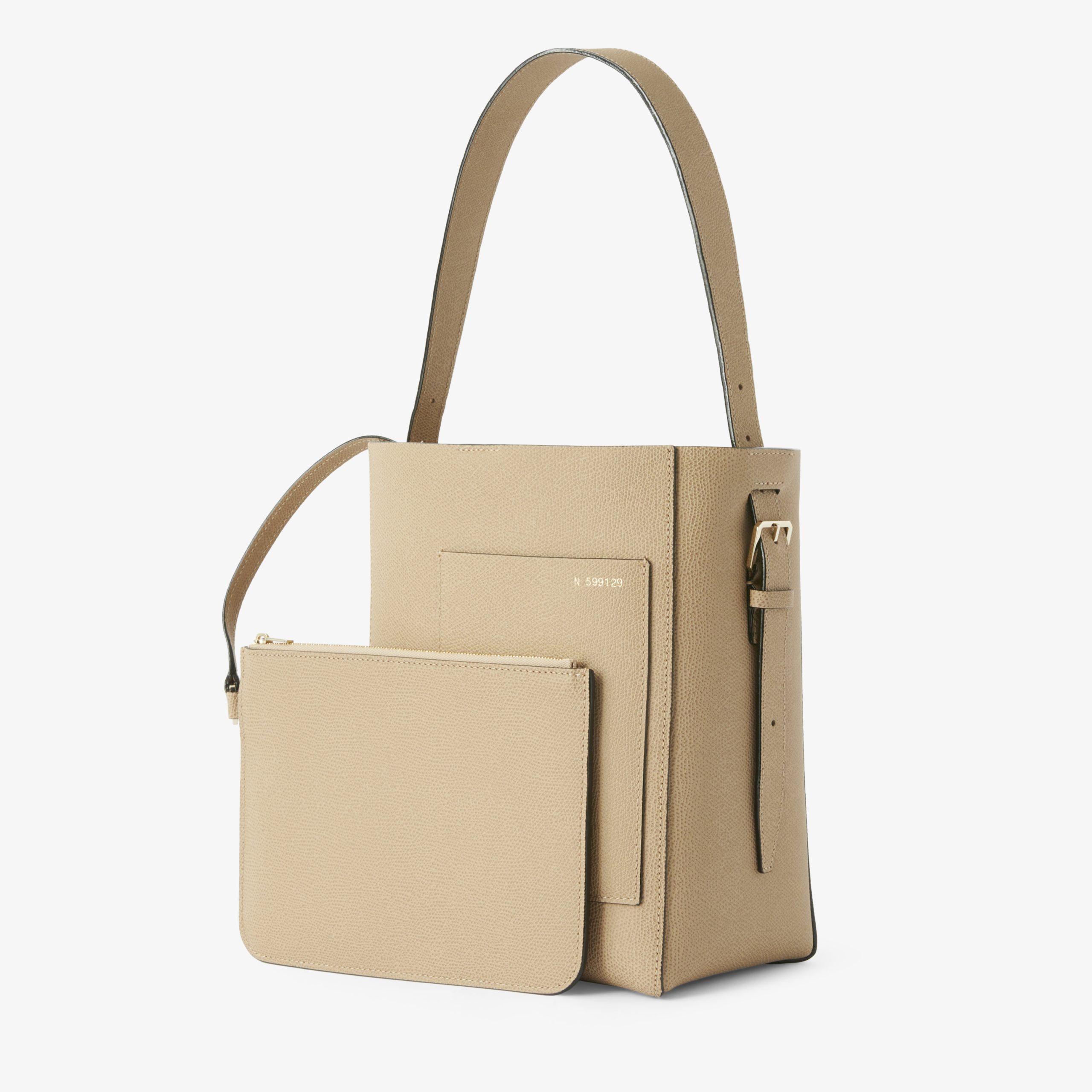 Valextra - Soft Bucket Mini Bag - Beige Chachemire - Image 3
