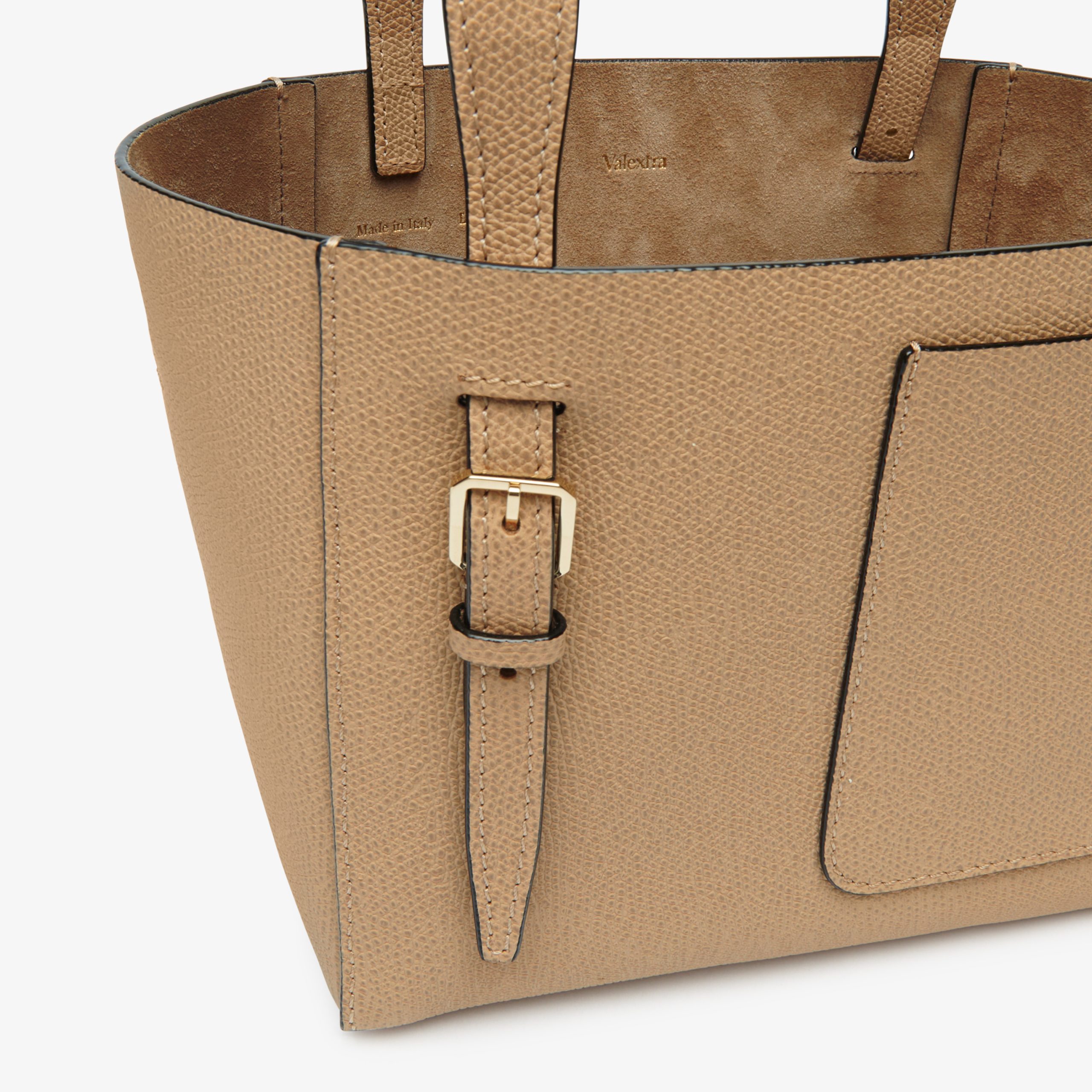 Valextra - Soft Bucket Micro Bag - Beige Cachemire - Image 4