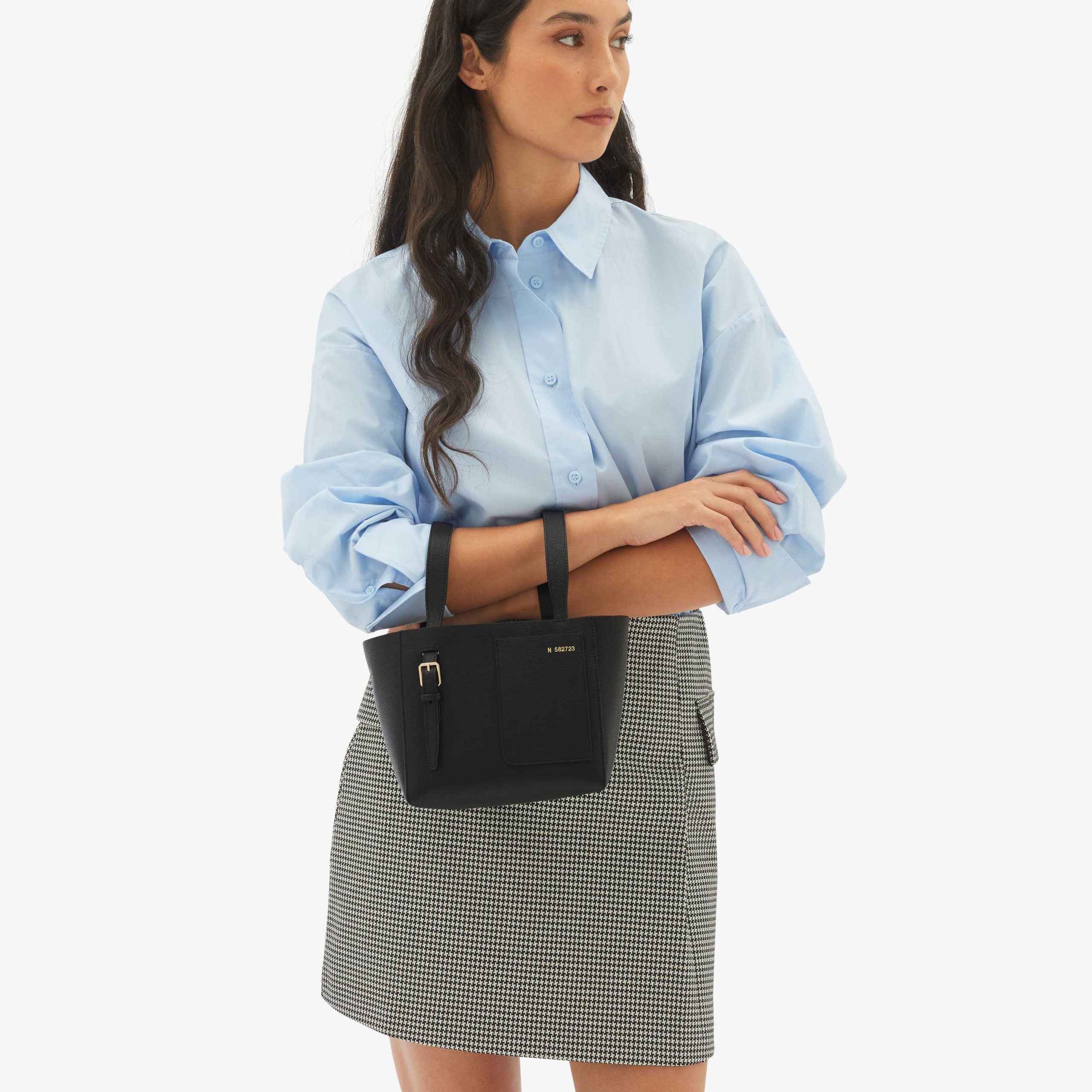 Valextra - Soft Bucket Micro Bag - Black - Image 7