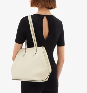 Valextra - Vivi Shopping Medium Bag - Pergamena - Image 11