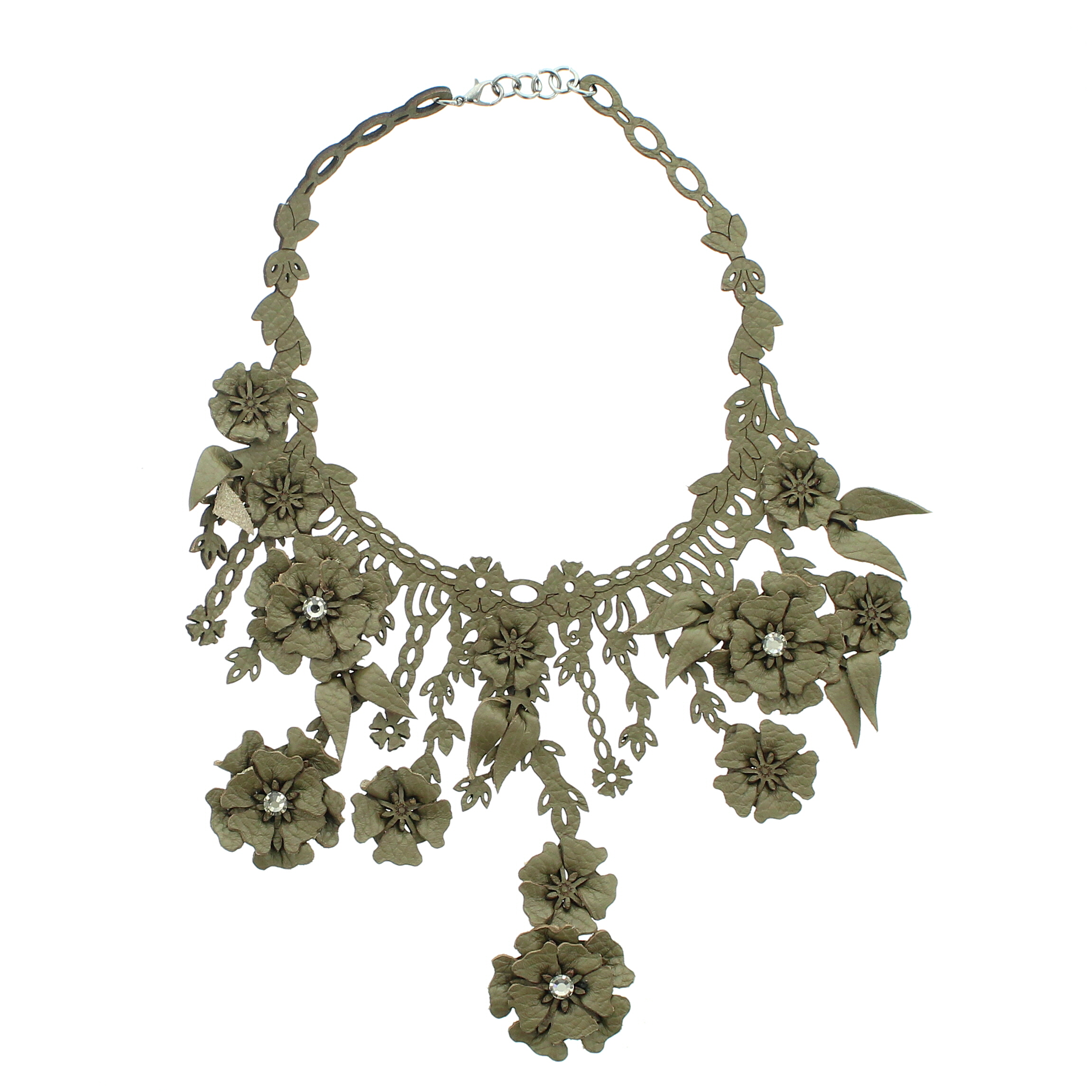 Almala - Leaves Necklace Military Green - Image 1