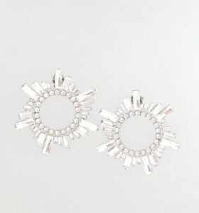 Amina Muaddi - Begum Earrings White - Image 1