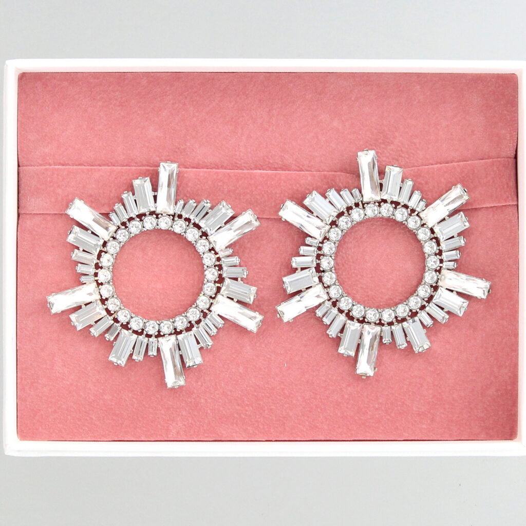 Amina Muaddi - Begum Earrings White