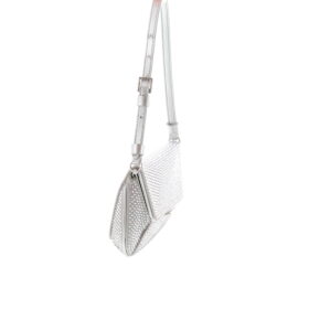 Amina Muaddi - Ami Mini Silver Satin with White Crystals - Image 3
