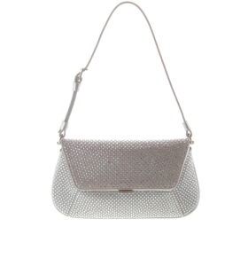 Amina Muaddi - Ami Mini Silver Satin with White Crystals - Image 2