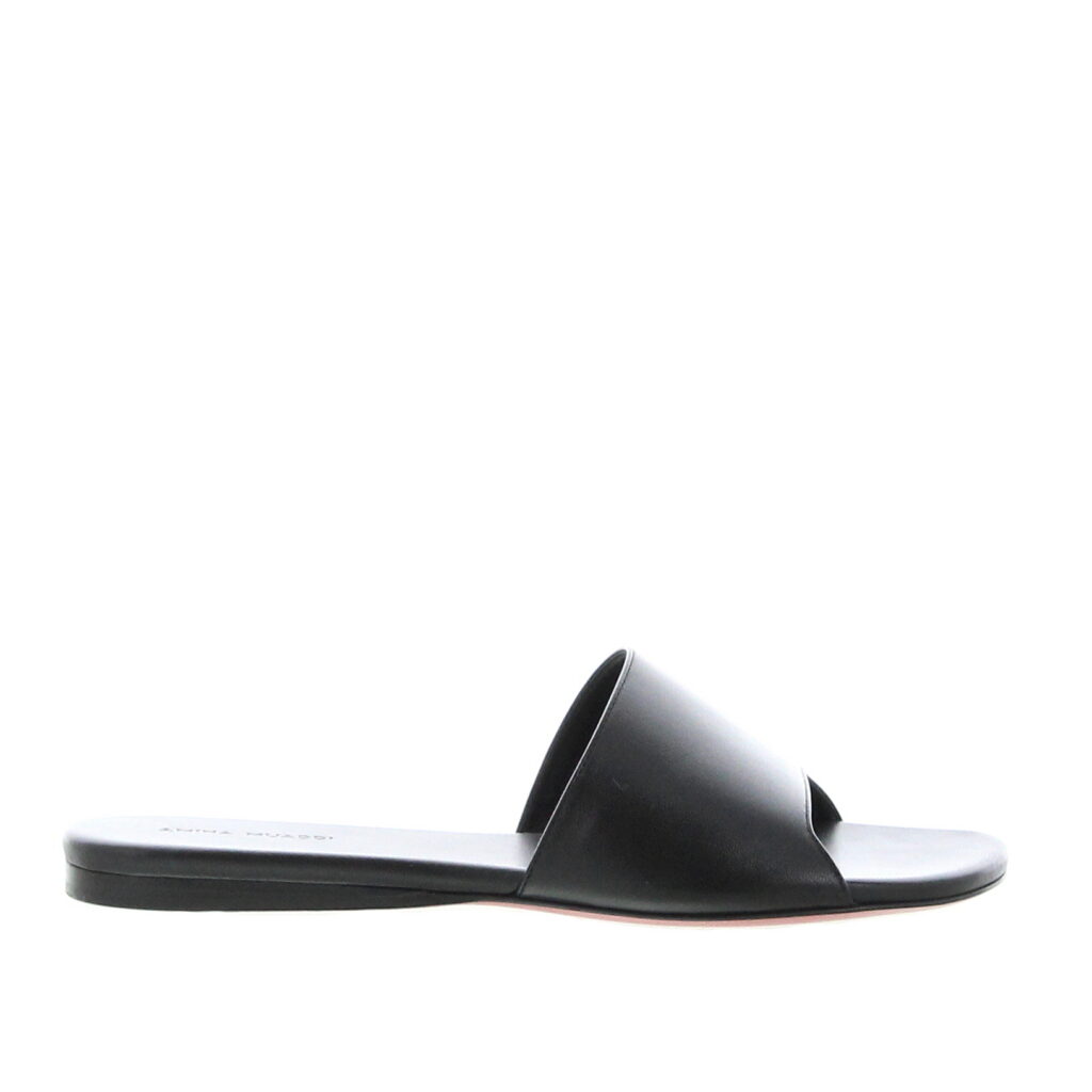 Amina Muaddi - Bianca Flat - Black