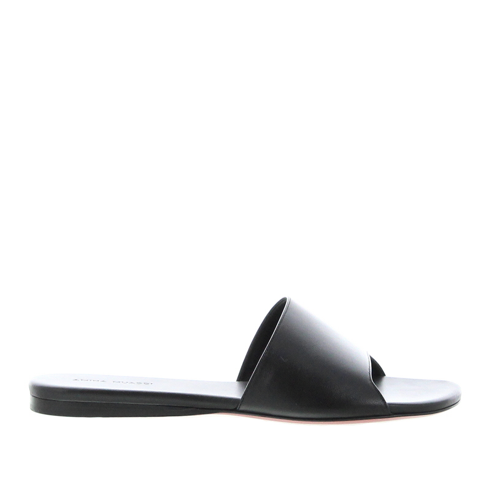 Amina Muaddi - Bianca Flat - Black - Image 1