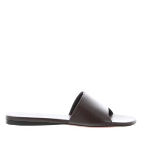 Amina Muaddi - Bianca Flat - Coffee - Image 1