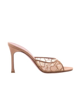 Amina Muaddi - Alexa Slipper - Lace Latte - Image 1