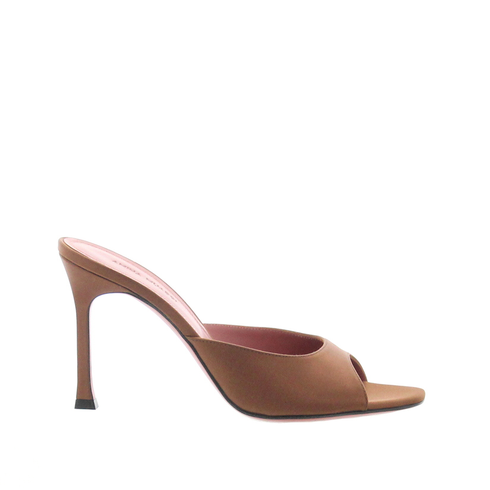 Amina Muaddi - Alexa Slipper - Satin Mocha - Image 1