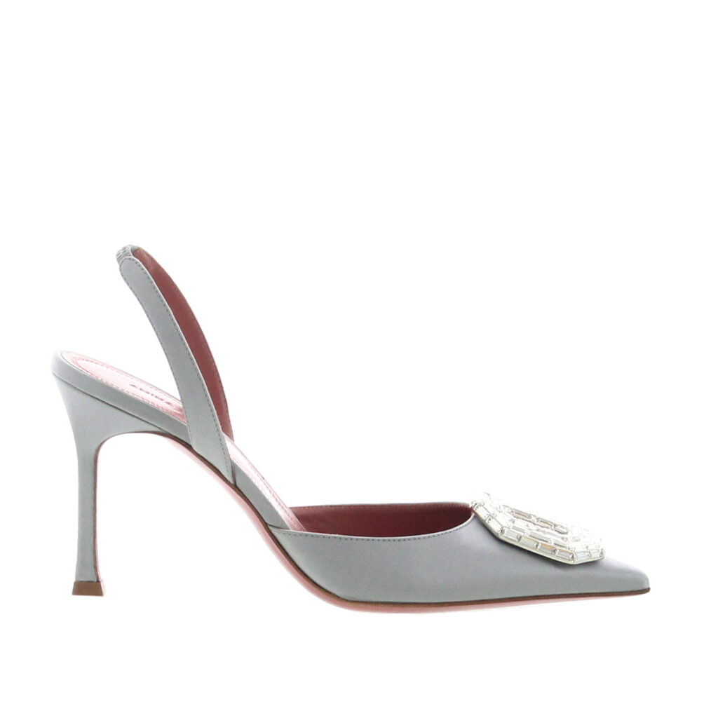 Amina Muaddi - Camelia Sling 90 - Steel