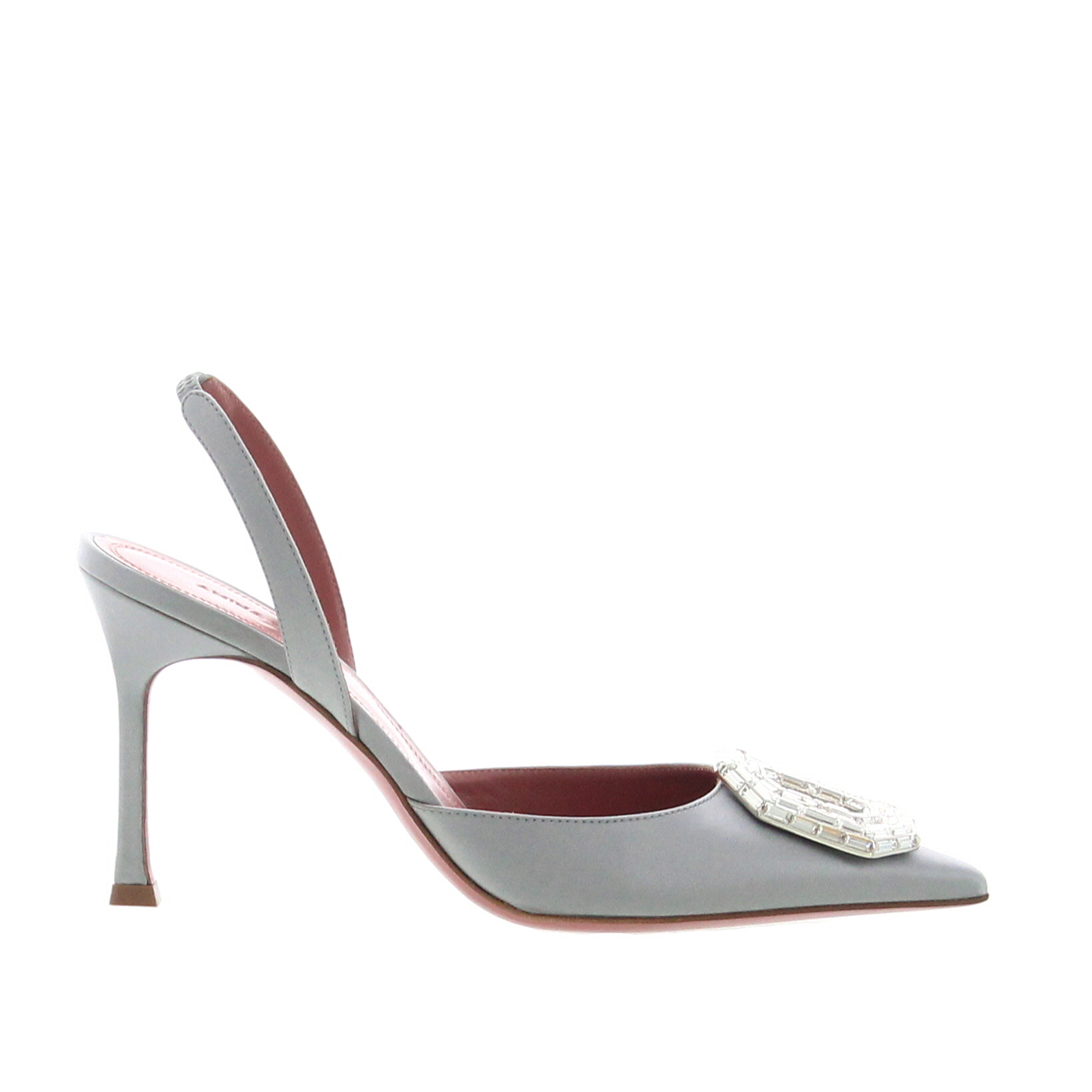 Amina Muaddi - Camelia Sling 90 - Steel - Image 1
