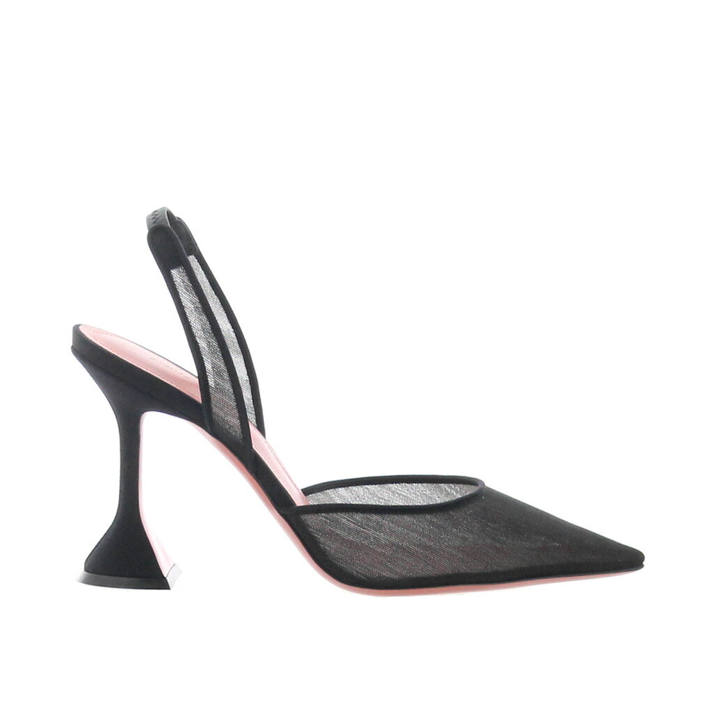 Amina Muaddi - Holli Slingback - Mesh Black