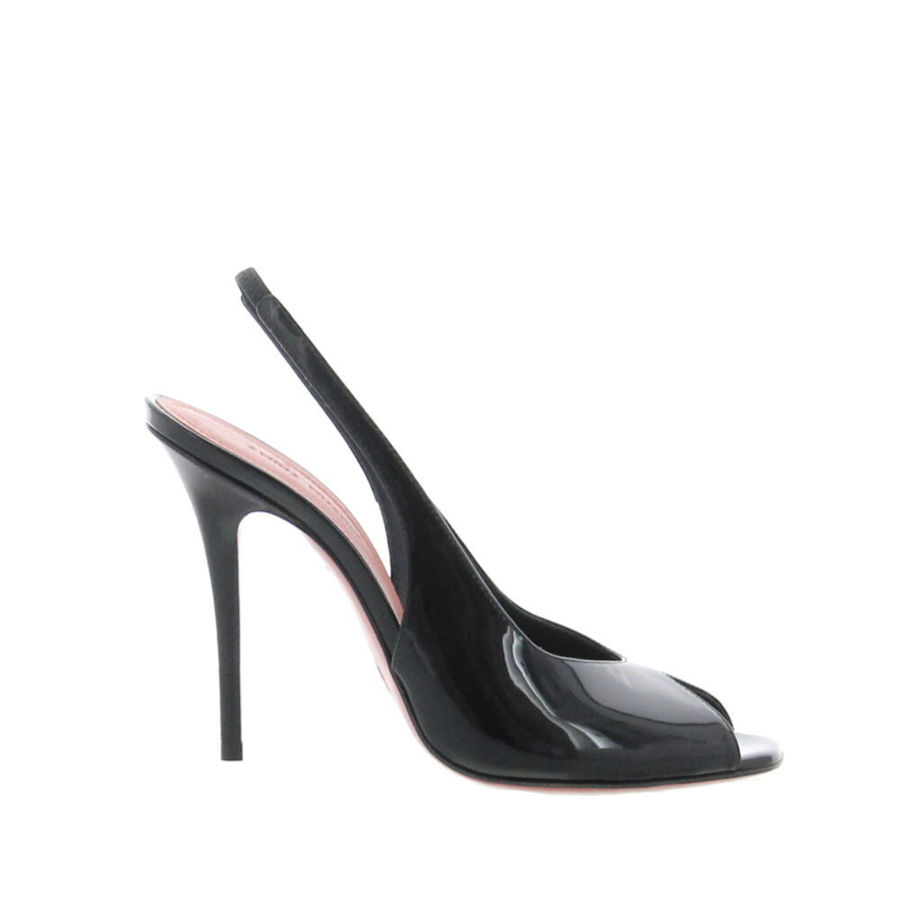 Amina Muaddi - Kristina Sling - Patent Black