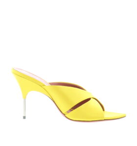 Amina Muaddi - Samantha Slipper - Satin Lime - Image 2