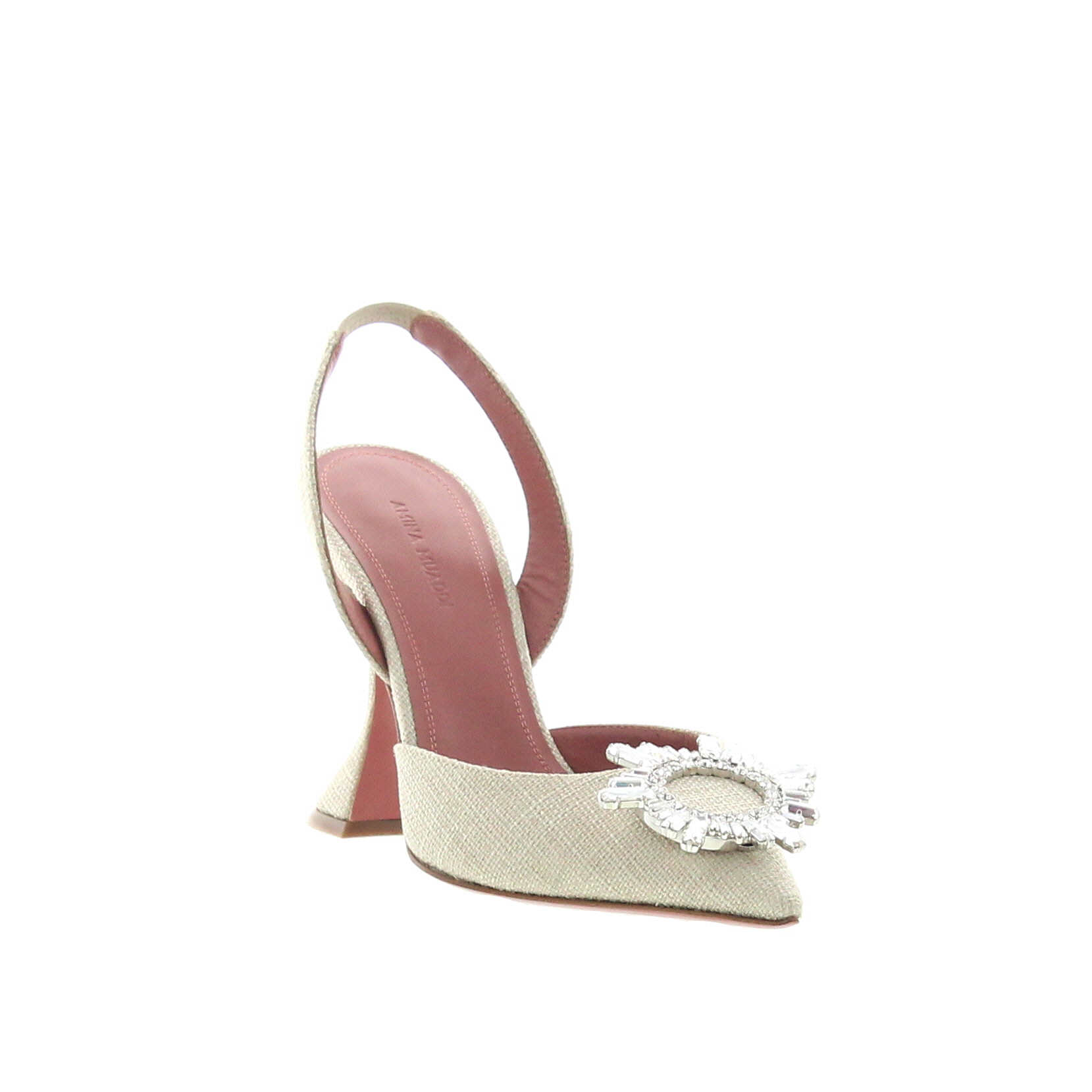 Amina Muaddi - Begum - Canvas Beige - Image 3