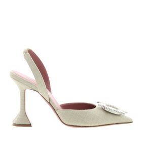 Amina Muaddi - Begum - Canvas Beige - Image 2