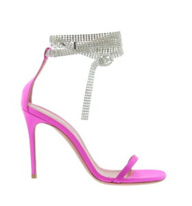 Amina Muaddi - Giorgia Crystal Sandal Cyclamen - Image 1