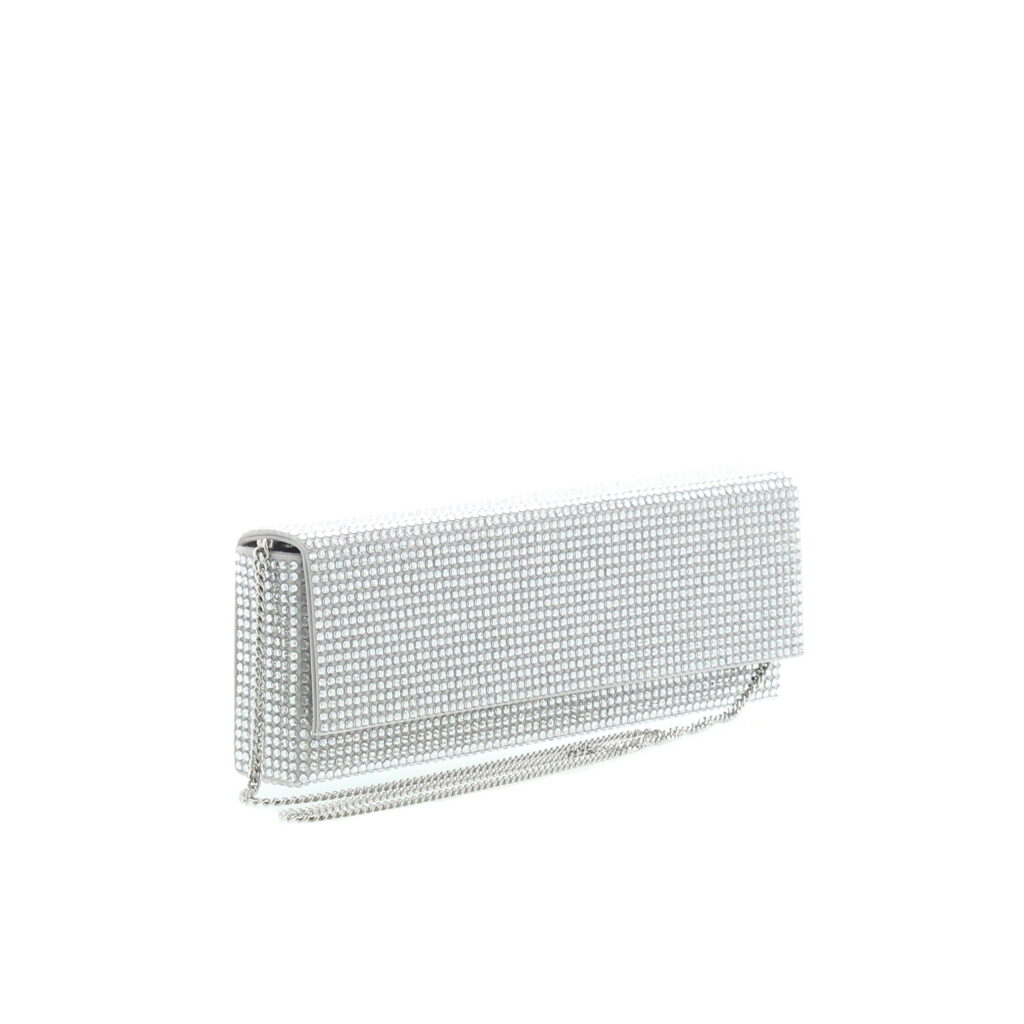 Amina Muaddi - Amini Paloma Silver with White Crystals