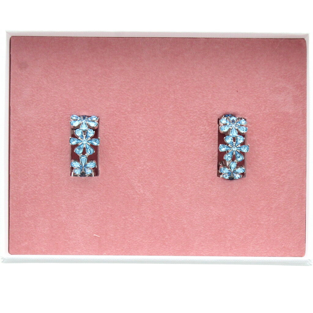 Amina Muaddi - Lily Hoop Earrings Aquamarine