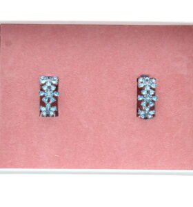 Amina Muaddi - Lily Hoop Earrings Aquamarine - Image 3