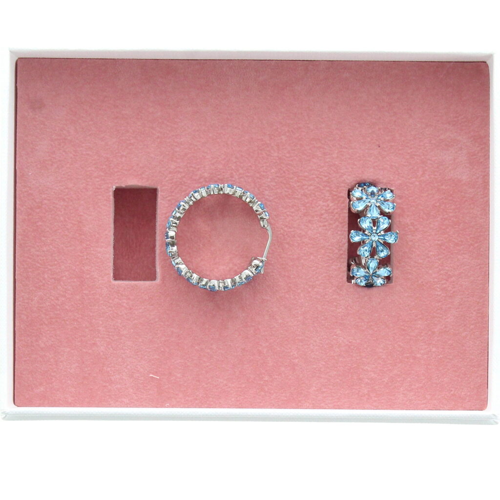 Amina Muaddi - Lily Hoop Earrings Aquamarine