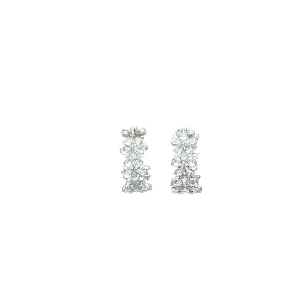 Amina Muaddi - Lily Hoop Earrings White