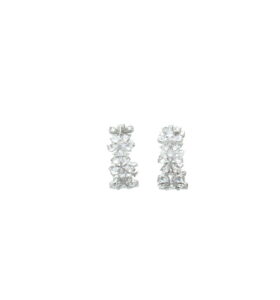Amina Muaddi - Lily Hoop Earrings White - Image 1