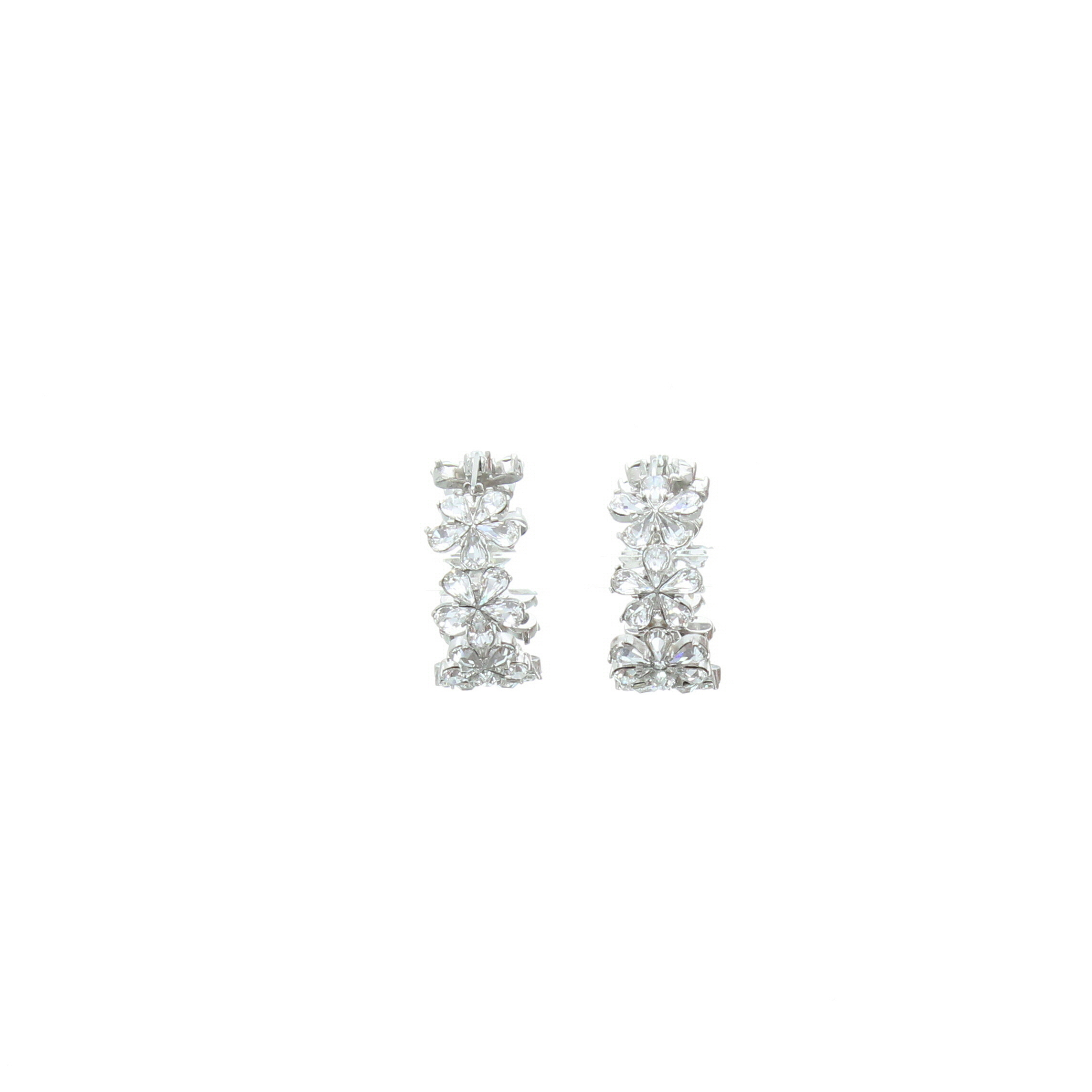 Amina Muaddi - Lily Hoop Earrings White - Image 1
