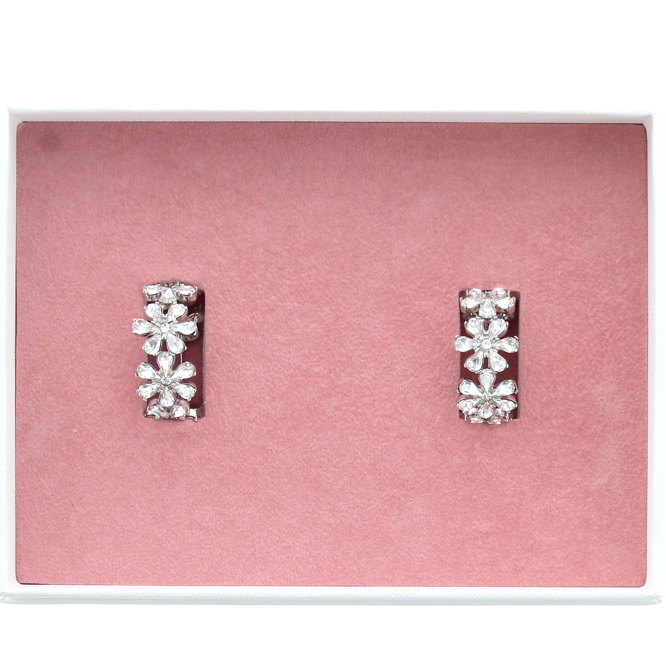 Amina Muaddi - Lily Hoop Earrings White - Image 3