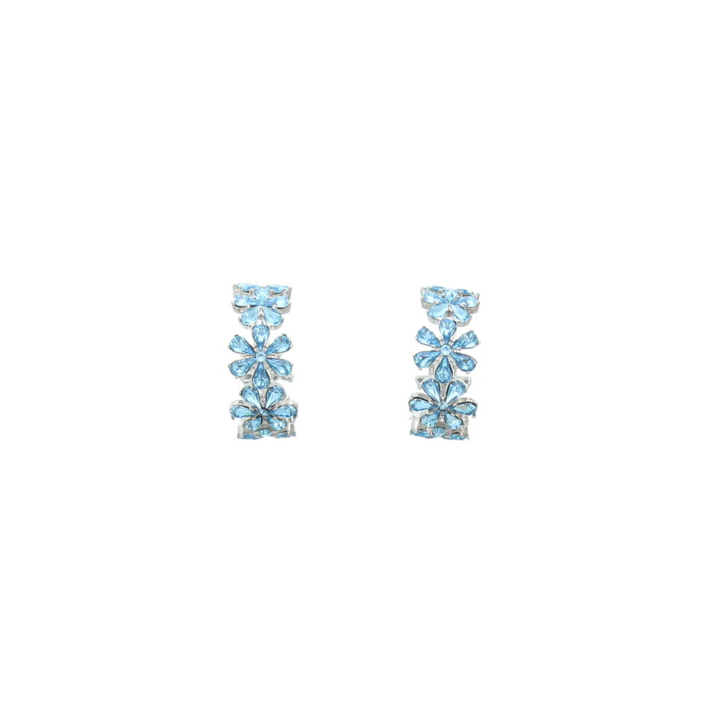 Amina Muaddi - Lily Hoop Earrings Aquamarine