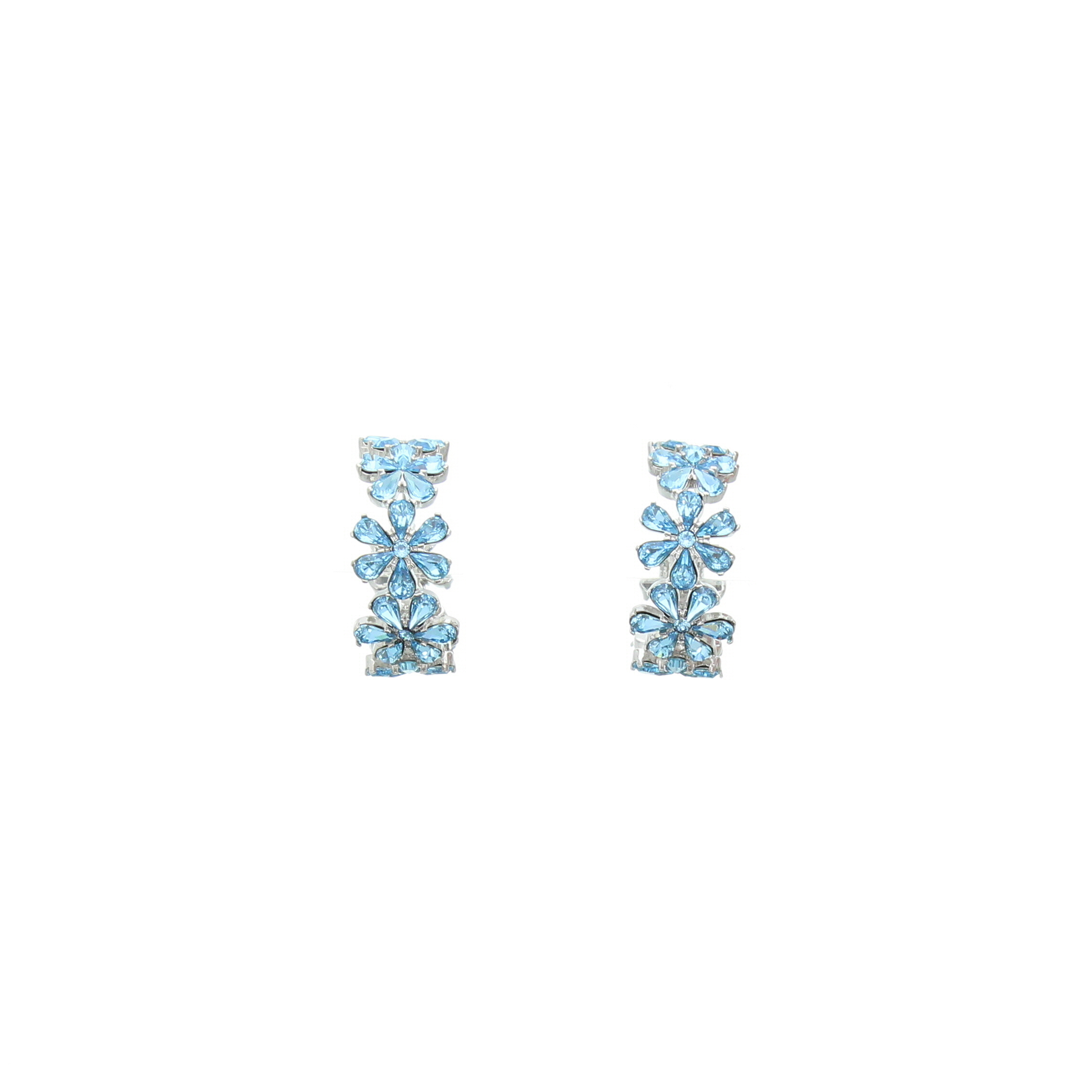 Amina Muaddi - Lily Hoop Earrings Aquamarine - Image 1
