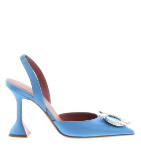 Amina Muaddi - Begum Satin - Baby Blue - Image 2