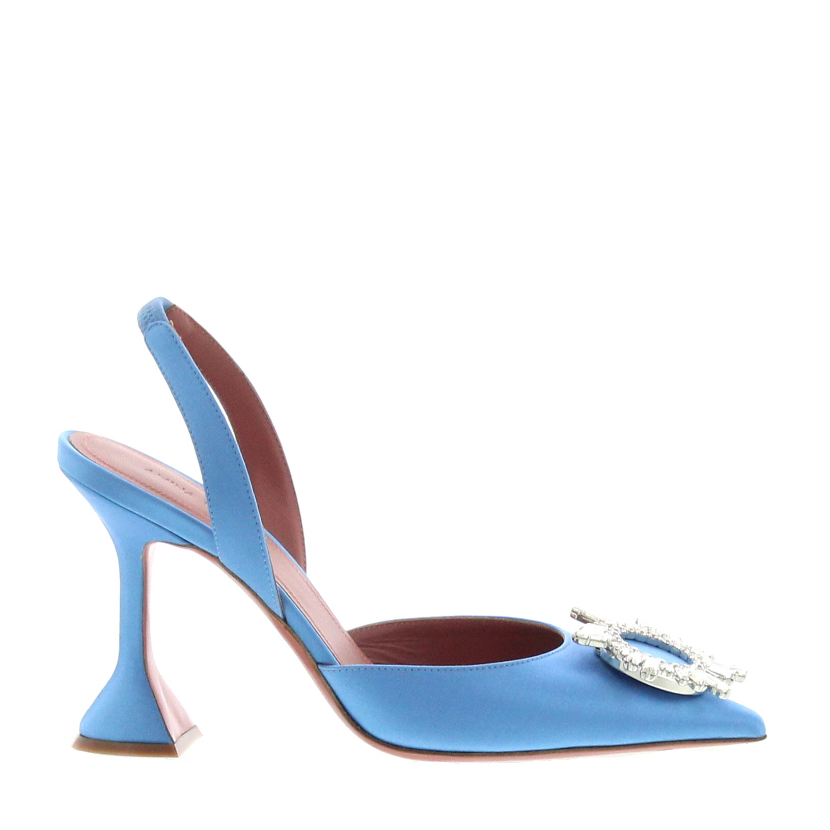 Amina Muaddi - Begum Satin - Baby Blue - Image 1