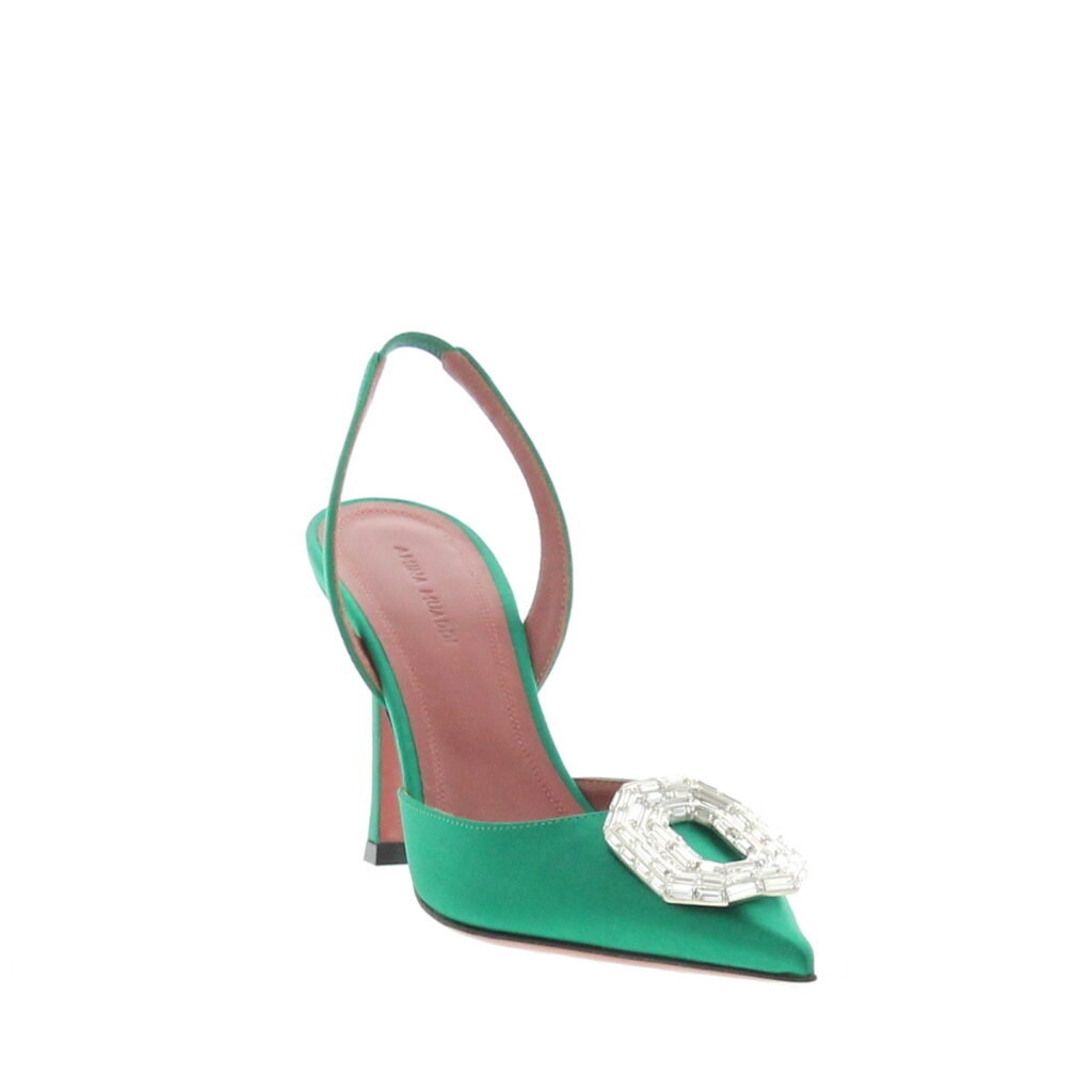 Amina Muaddi - Camelia Sling 90 - Emerald